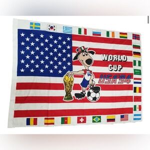 USA '94 World Cup Flag with Mascot Vintage
